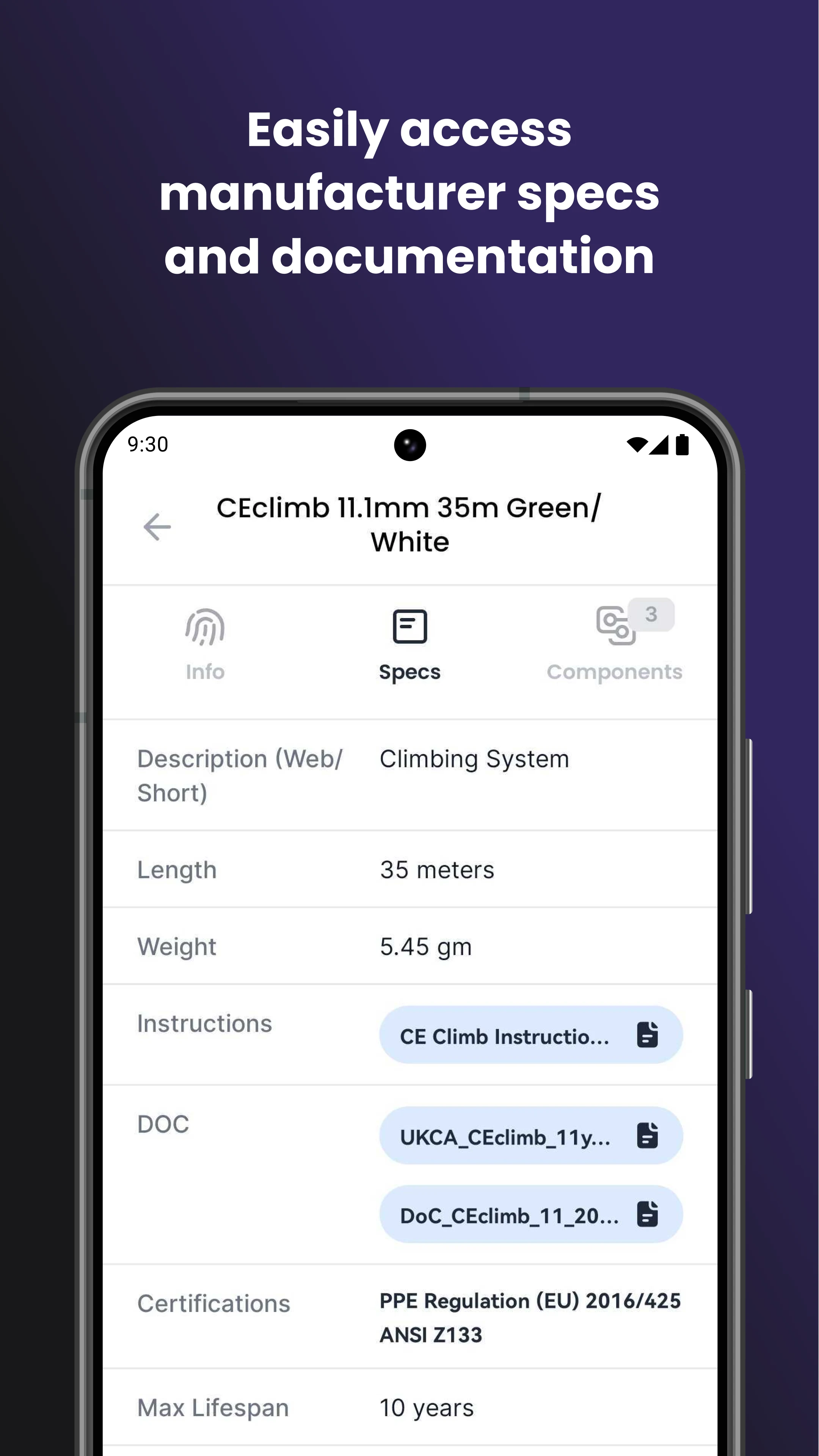 Scannable Safety Equipment App screenshot
