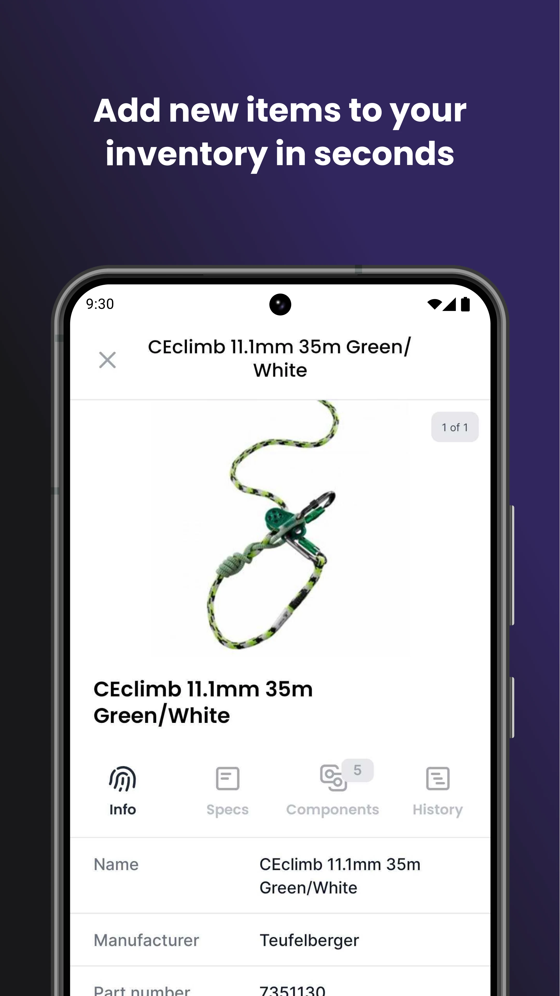 Scannable Safety Equipment App screenshot
