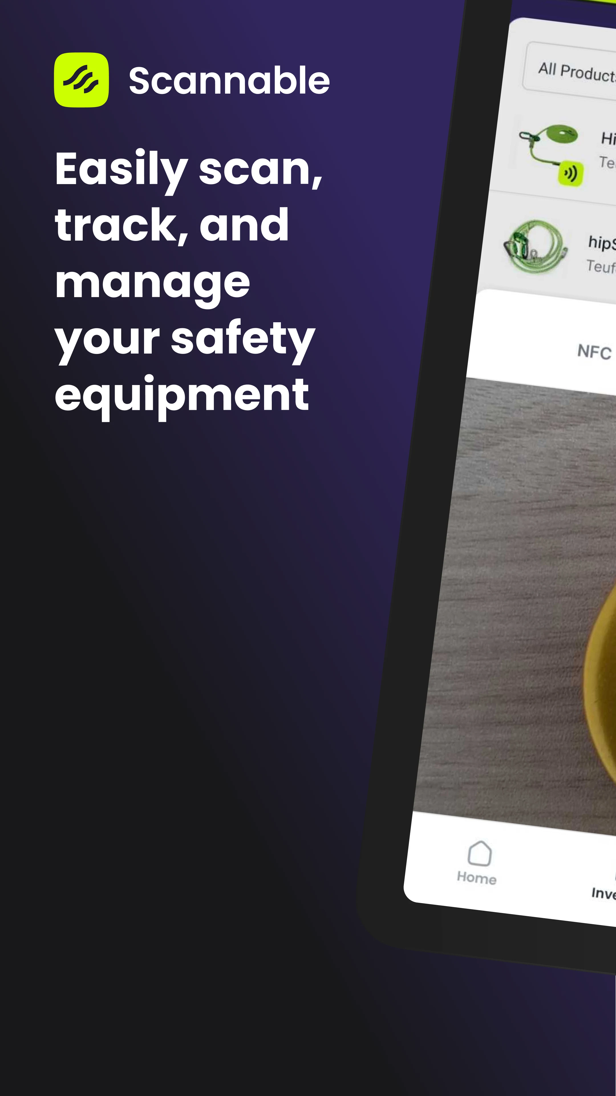 Scannable Safety Equipment App screenshot